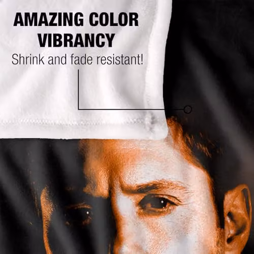 Warner Bros. Supernatural Dean Winchester Portrait Silky Touch Super Soft Fleece Throw Blanket, Multicolour, W/D/H: 91 x 147 cm – 3