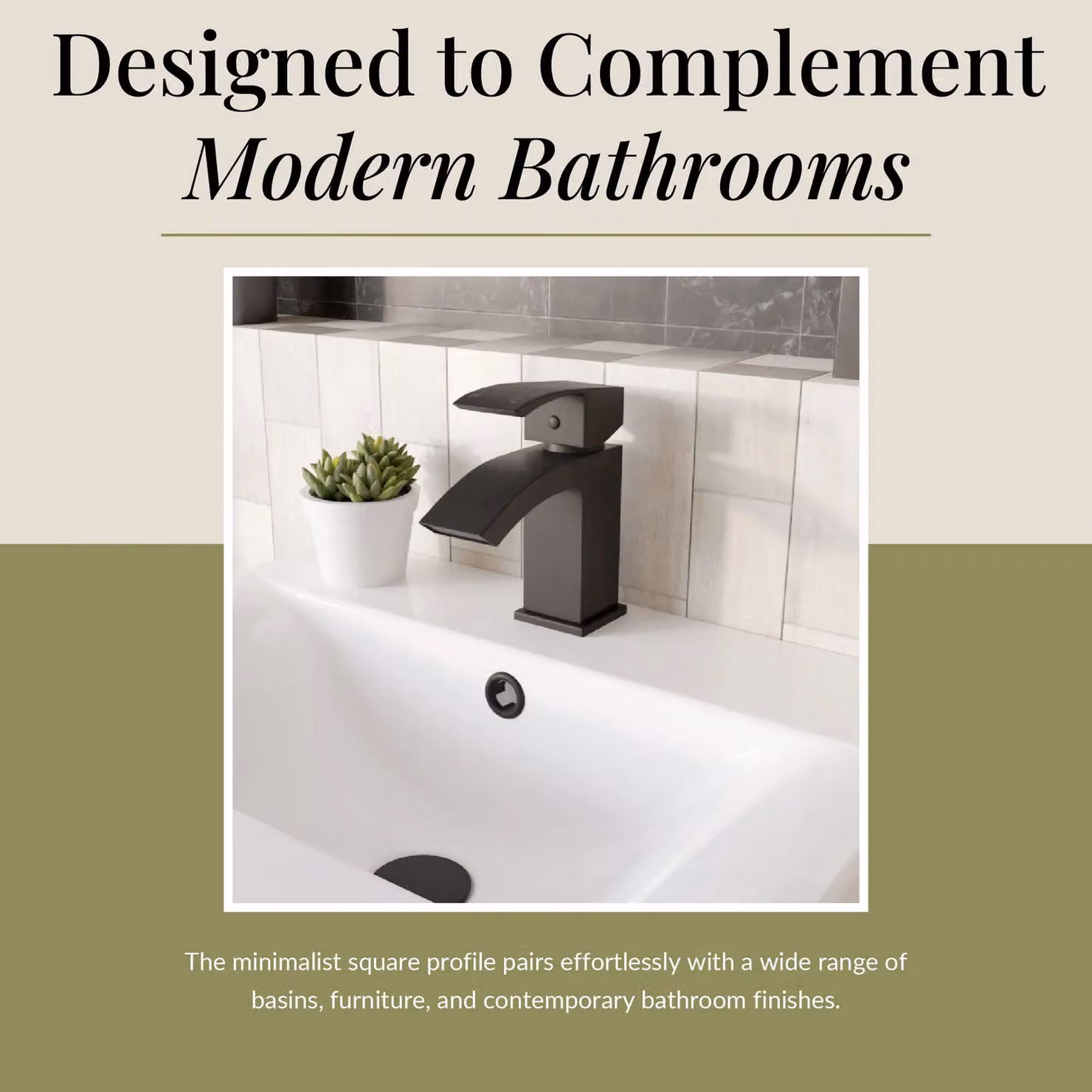 Balterley Contemporary Square Single Lever Mono Basin Mixer Tap with Pop Up Waste, Matt Black – 5