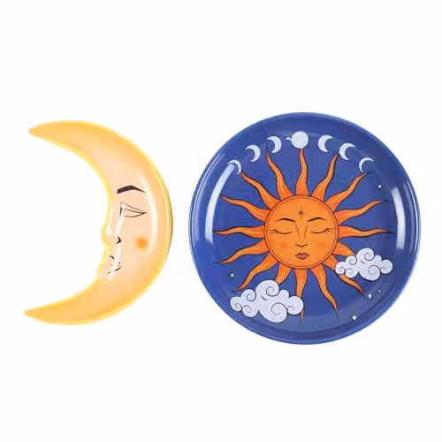 Something Different Wholesale Radiant Sun and Crescent Moon Celestial Ceramic Trinket Dish Set – 2
