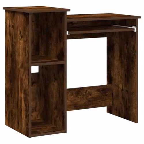 vidaXL Desk with Shelves in Brown Oak, W/D/H: 84 x 40 x 78 cm