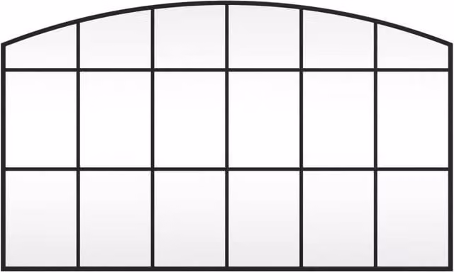 Berkfield Home Black Metal Wall Mirror, W: 100 cm, H: 60 cm