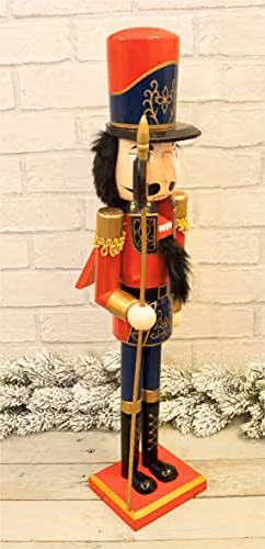 St Helens Home & Garden Nutcracker with Sceptre Christmas Decoration, Multicolour, Height: 60 cm – 4