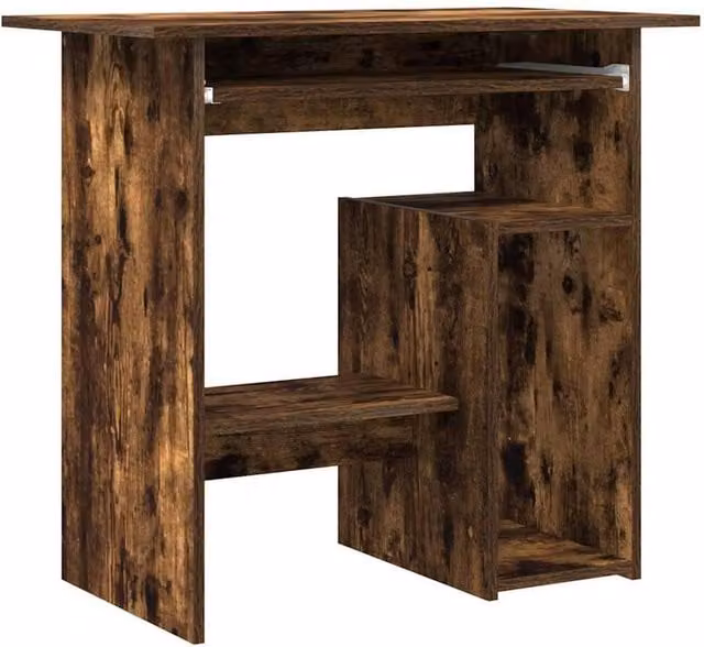 Berkfield Home Computer Desk in Smoked Oak Brown, W/D/H: 80 x 45 x 74 cm
