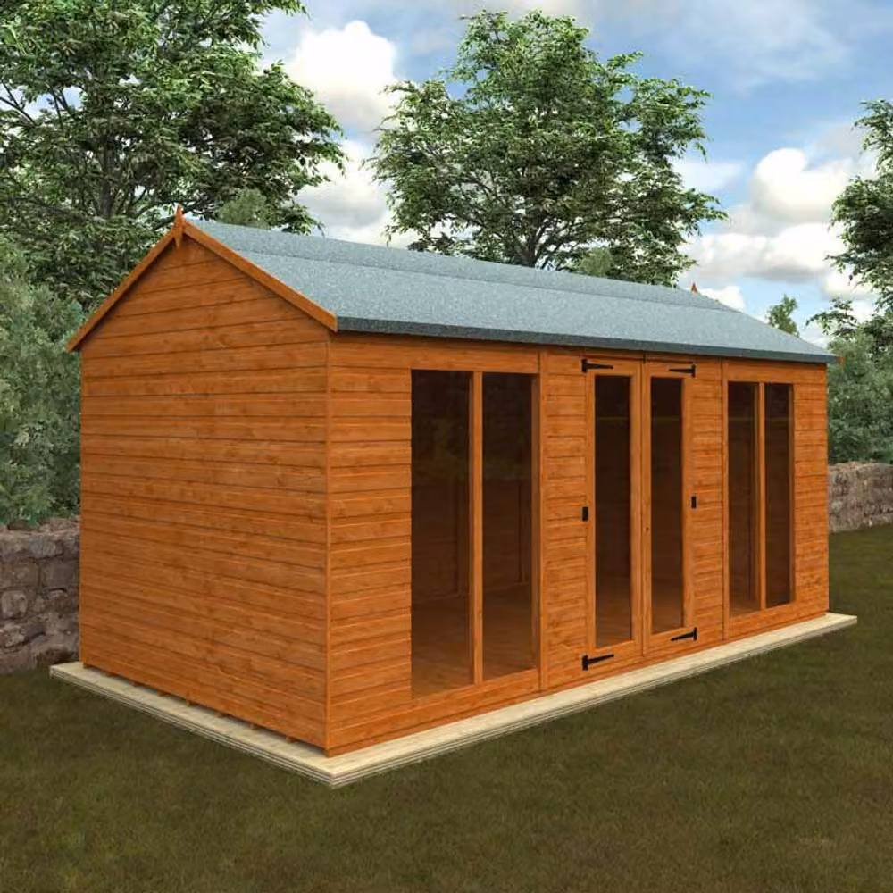 Buttercup Farm Workman Apex 12mm Full Pane Wooden Shed in Burnt Orange, W: 487.68 cm, D: 254.5 cm, H: 235.0 cm – 2
