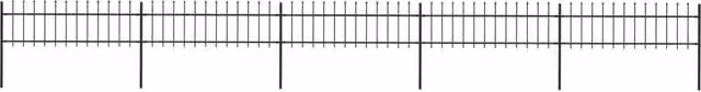 Berkfield Home Garden Spear Top Steel Fence, Black, W: 8.5 m, H: 0.6 m, D: 0.6 m – 1