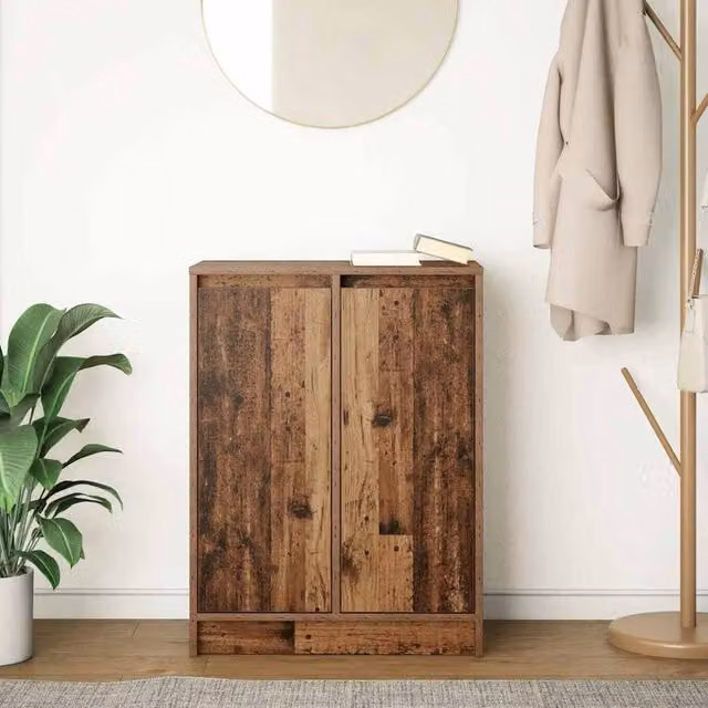 Berkfield Home Rustic Old Wood Sideboard in Brown, W/D/H: 57 x 34 x 76 cm – 1