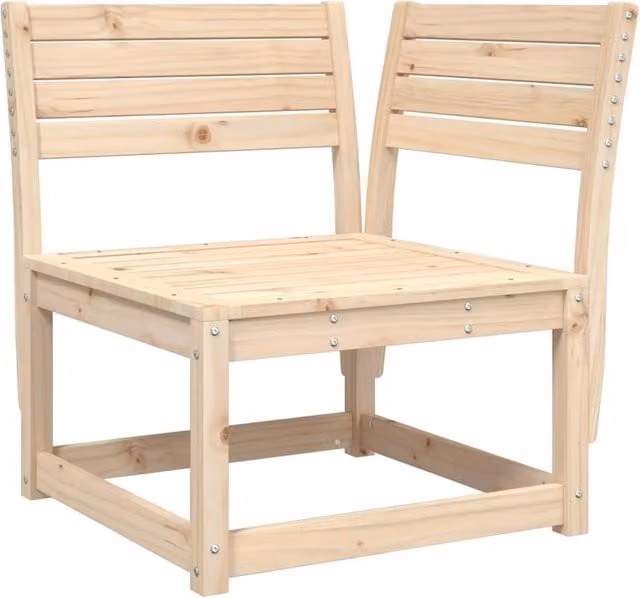 Berkfield Home Rustic Garden Corner Sofa in Natural Solid Pine, W/D/H: 73 x 73 x 78 cm
