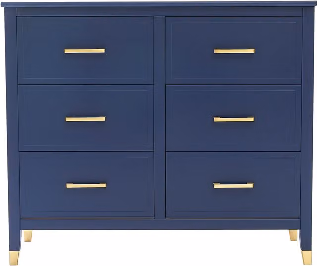 Cabinet Bits Palazzi 6 Drawer Chest of Drawers in Blue Matt Finish, H 105.0 cm x W 90.0 cm – 1