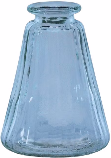 Kingsbury Gifts Pyramid Glass Bud Vase, Blue, H 10 cm