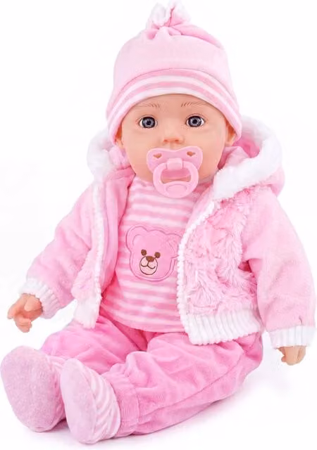 BiBi Soft Body Lifelike Pink and White Function Doll with Dummy