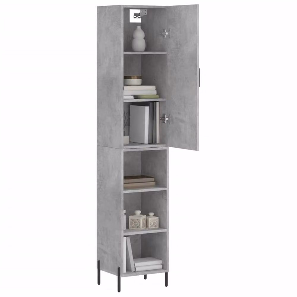 Berkfield Home Highboard in Concrete Grey, W/D/H: 34.5 x 34 x 180 cm – 2