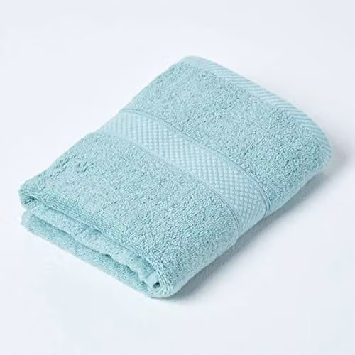 Homescapes Green Turkish Cotton Towel, 500 GSM, Fluffy and Quick-Drying