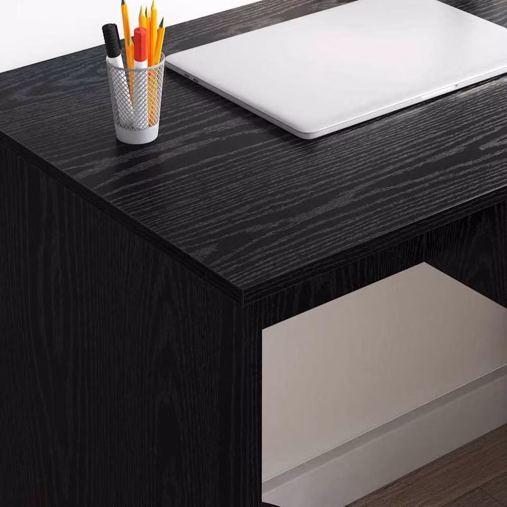 Berkfield Home Modern Writing Desk with Storage in Black Oak, W/D/H: 90 x 49.5 x 75 cm – 3