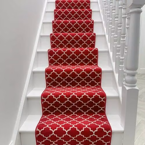 runrug Avanti Stair Runner Carpet in Red, W: 60 cm, L: 600 cm – 2
