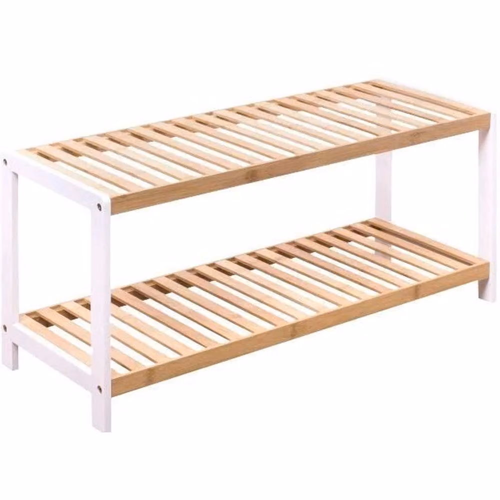 VOGREX Brown Bamboo Shoe Rack Stand Storage Organiser – 2