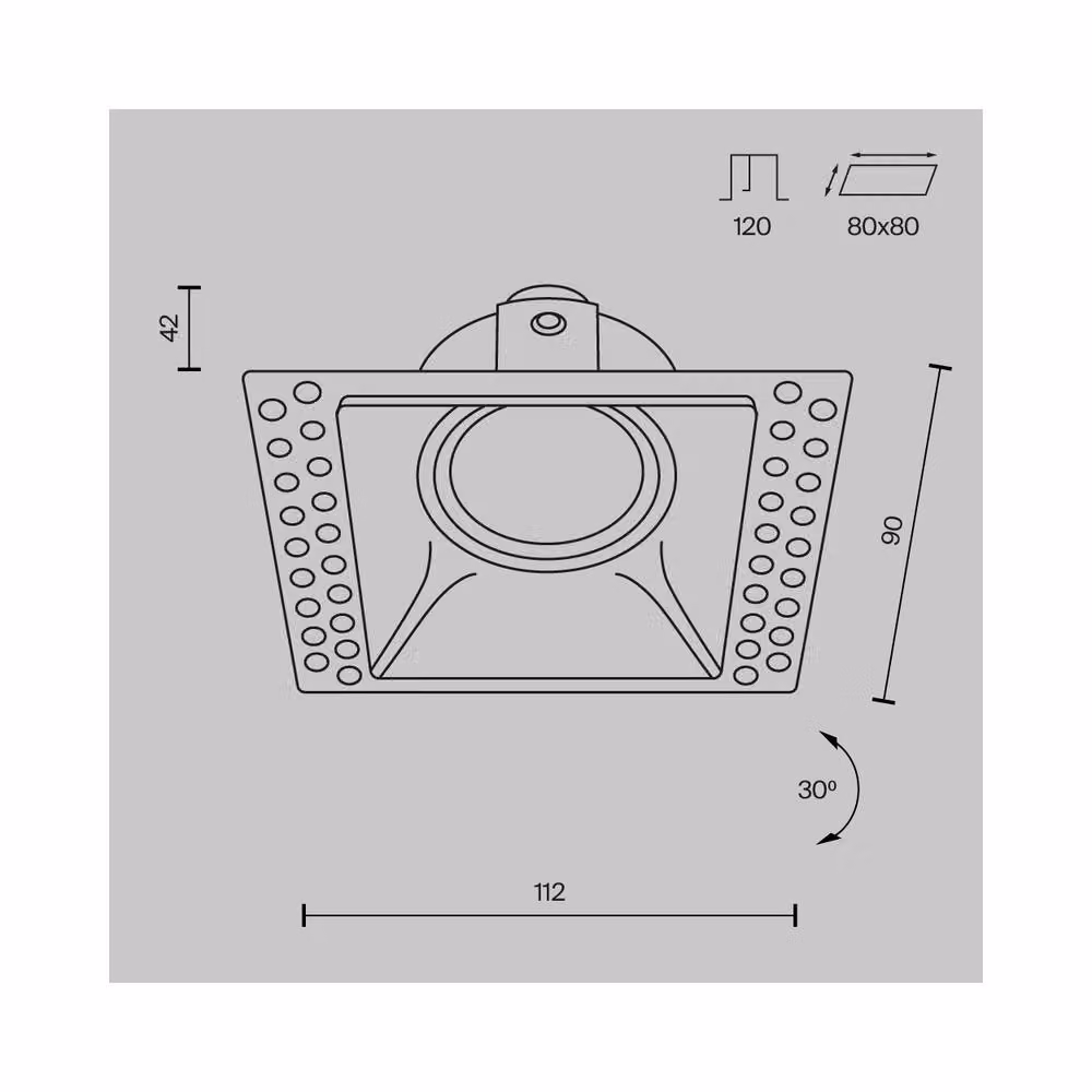 Netlighting Dot Square Trimless Recessed Downlight in Black with 1xGU10 Socket – 2