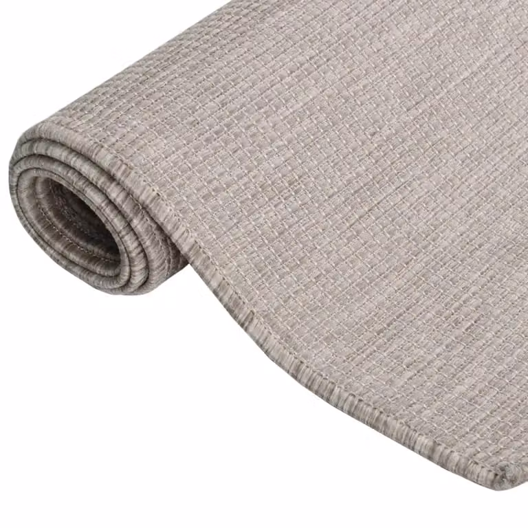 Berkfield Home Outdoor Flatweave Rug in Beige, Diameter: 100 cm
