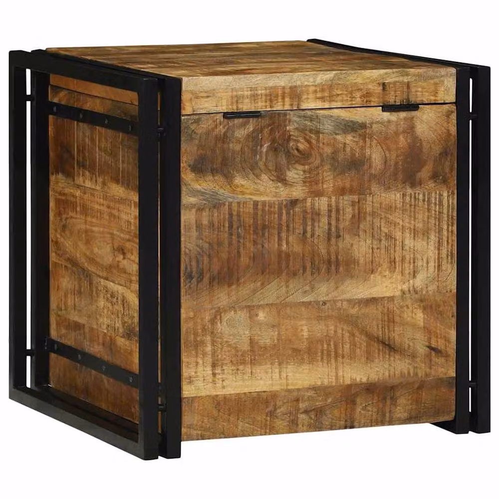 Berkfield Home Brown Solid Mango Wood Storage Box W/D/H: 50 x 50 x 50 cm – 4