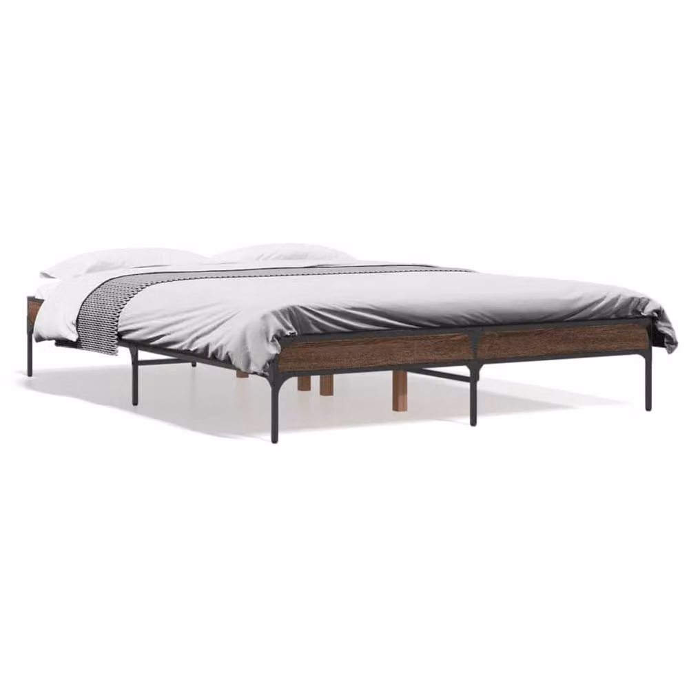 Berkfield Home Durable Small Double Bed Frame in Brown Oak, W/D/H: 120 x 200 cm – 3