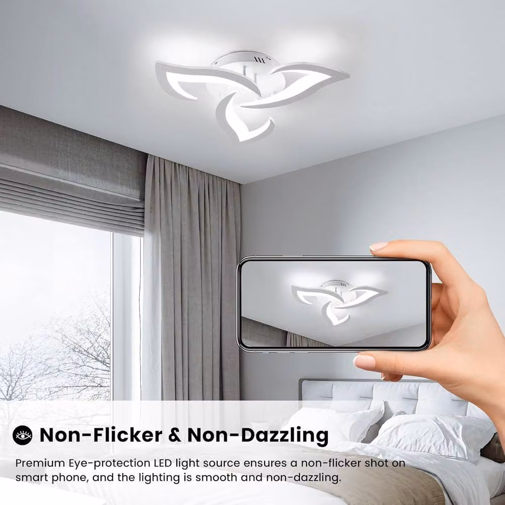 COMELY 36W Modern LED Ceiling Light in White with 3 Lights and 6500K Cool White Output – 2