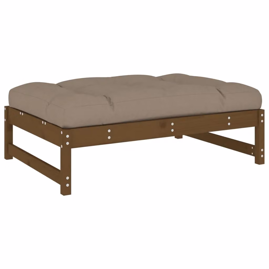Berkfield Home Rustic Garden Footstool in Honey Brown, Solid Pine Wood, W: 120 cm, D: 80 cm – 2