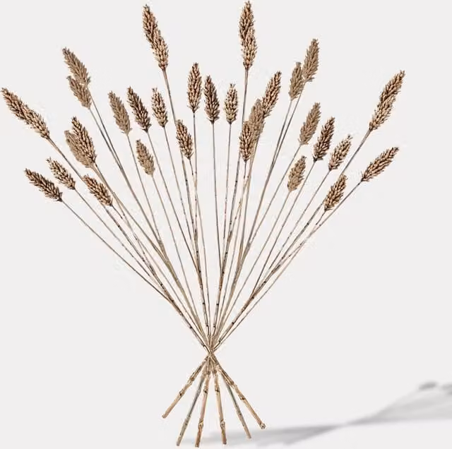 Gallery Direct Set of 6 Rustic Brown Artificial Wheat Spray Single Stems