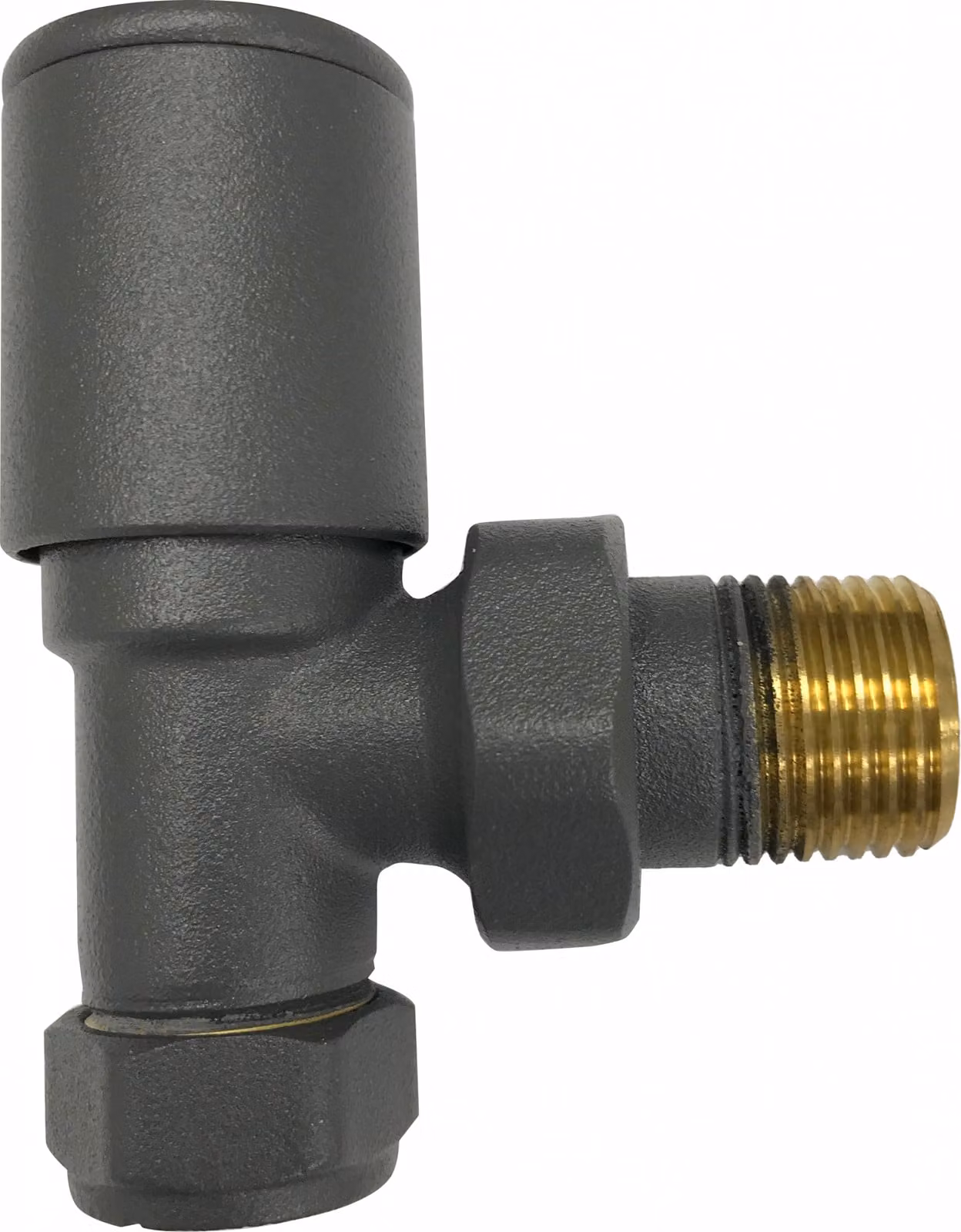 Royal Bathrooms Anthracite Angled Radiator Valve Pack in Brass, 15mm