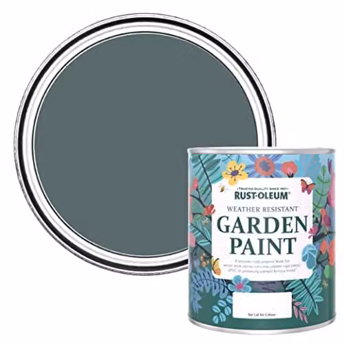 Rust-Oleum Matt Finish Mould Resistant Water Based Garden Paint in Green/Blue, 0.75 l – 1