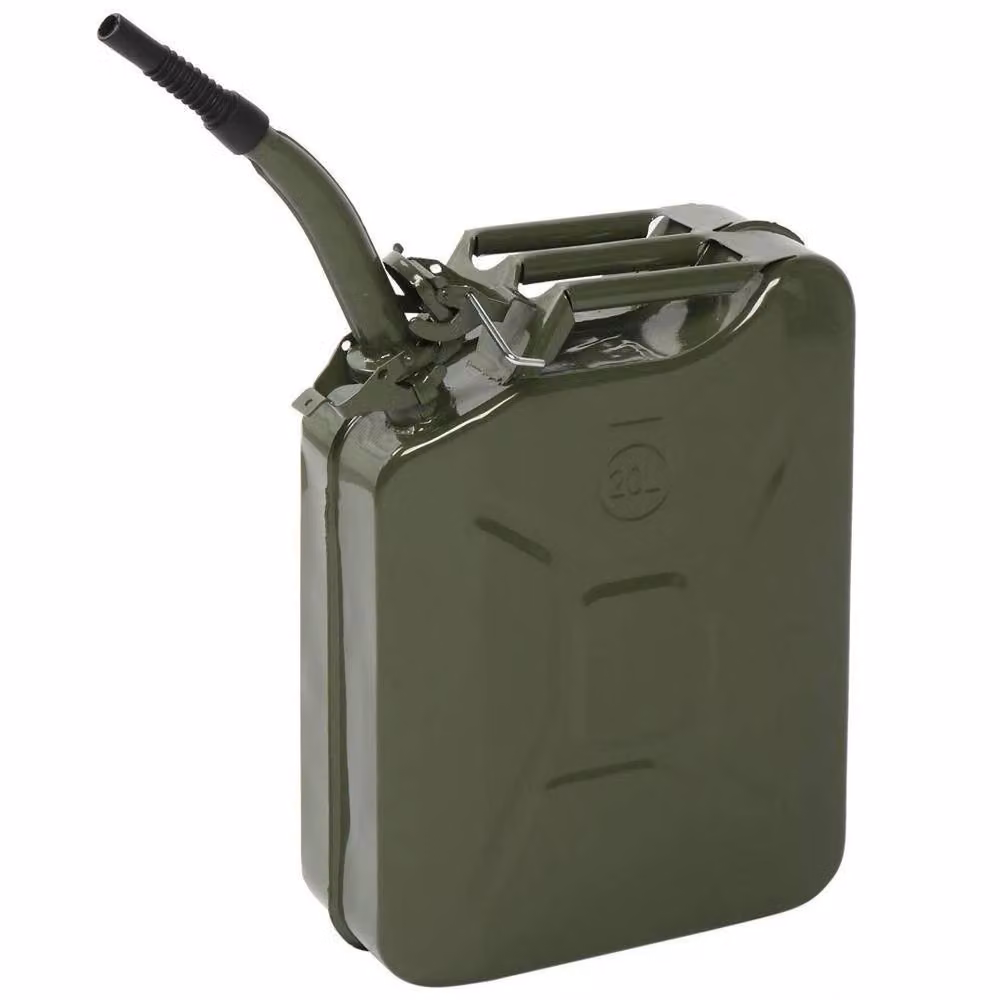 FLAVORA 20L Metal Petrol and Diesel Can with Spout and Adapter, Green – 2