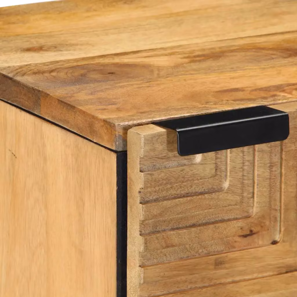 Berkfield Home Set of 2 Brown Solid Mango Wood Bedside Cabinets, W/D/H: 40 x 33 x 46 cm – 4