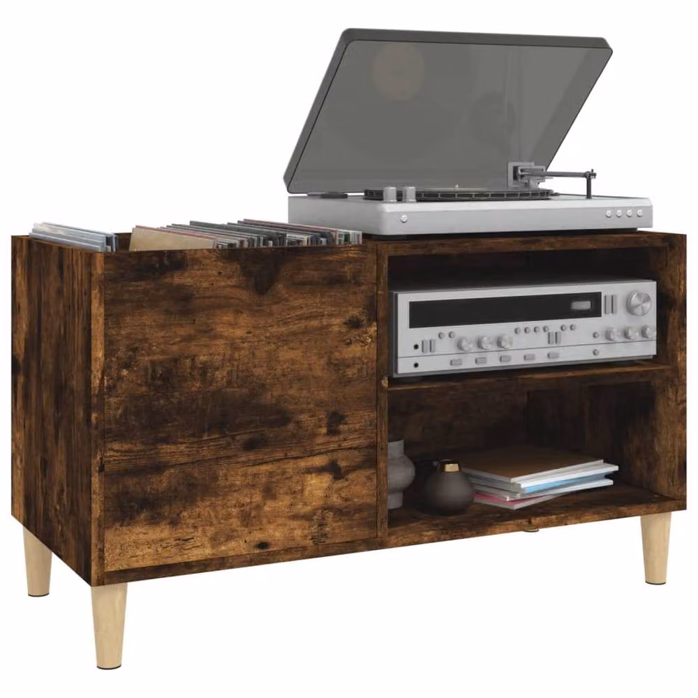 Berkfield Home Record Cabinet in Smoked Oak Brown, W/D/H: 84.5 x 38 x 48 cm – 3