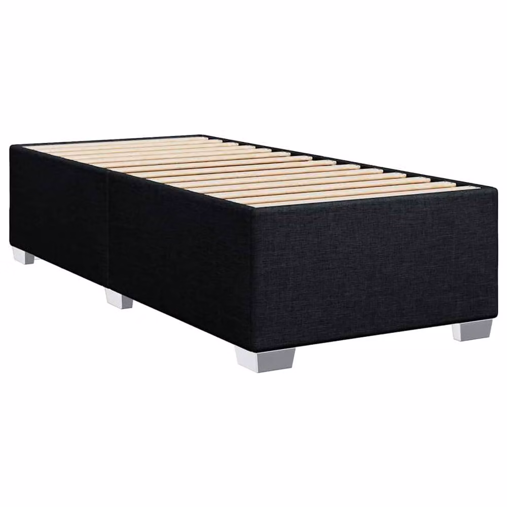 Berkfield Home Single Upholstered Fabric Bed Frame in Black – 3