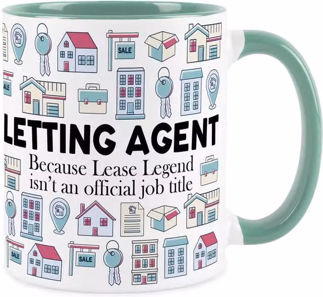 Purely Home Novelty Letting Agent Ceramic Mug in Turquoise