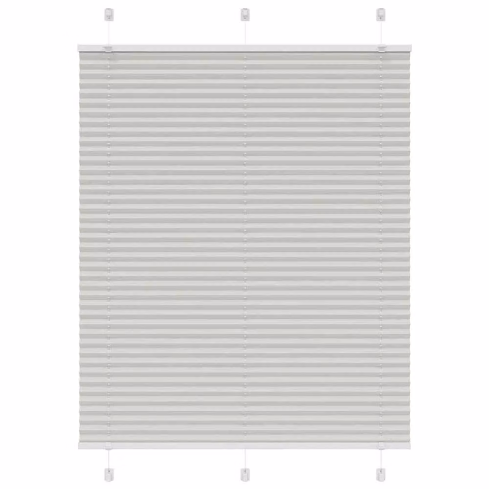 Berkfield Home Single Pleat Fabric Blind in Light Grey, W: 110 cm, H: 150 cm