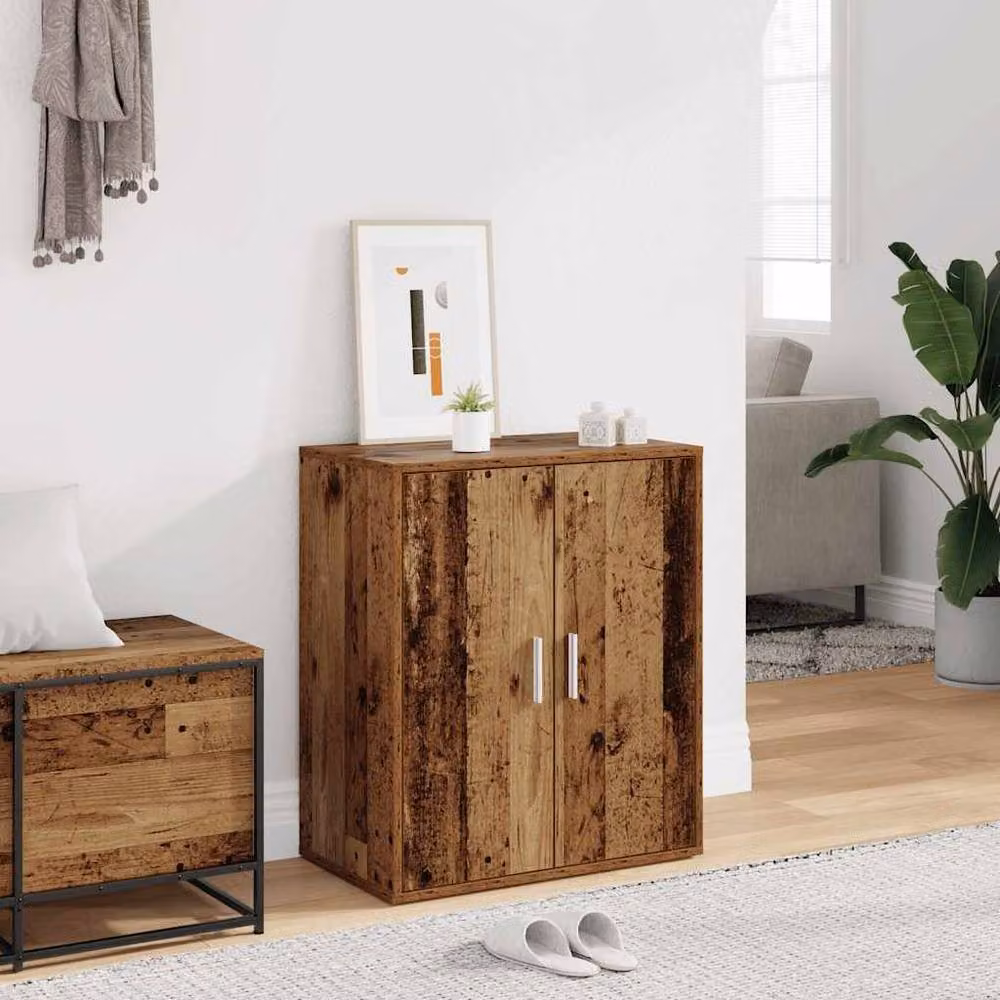 Berkfield Home Rustic Shoe Cabinet in Brown, W/D/H: 60 x 35 x 70 cm – 2
