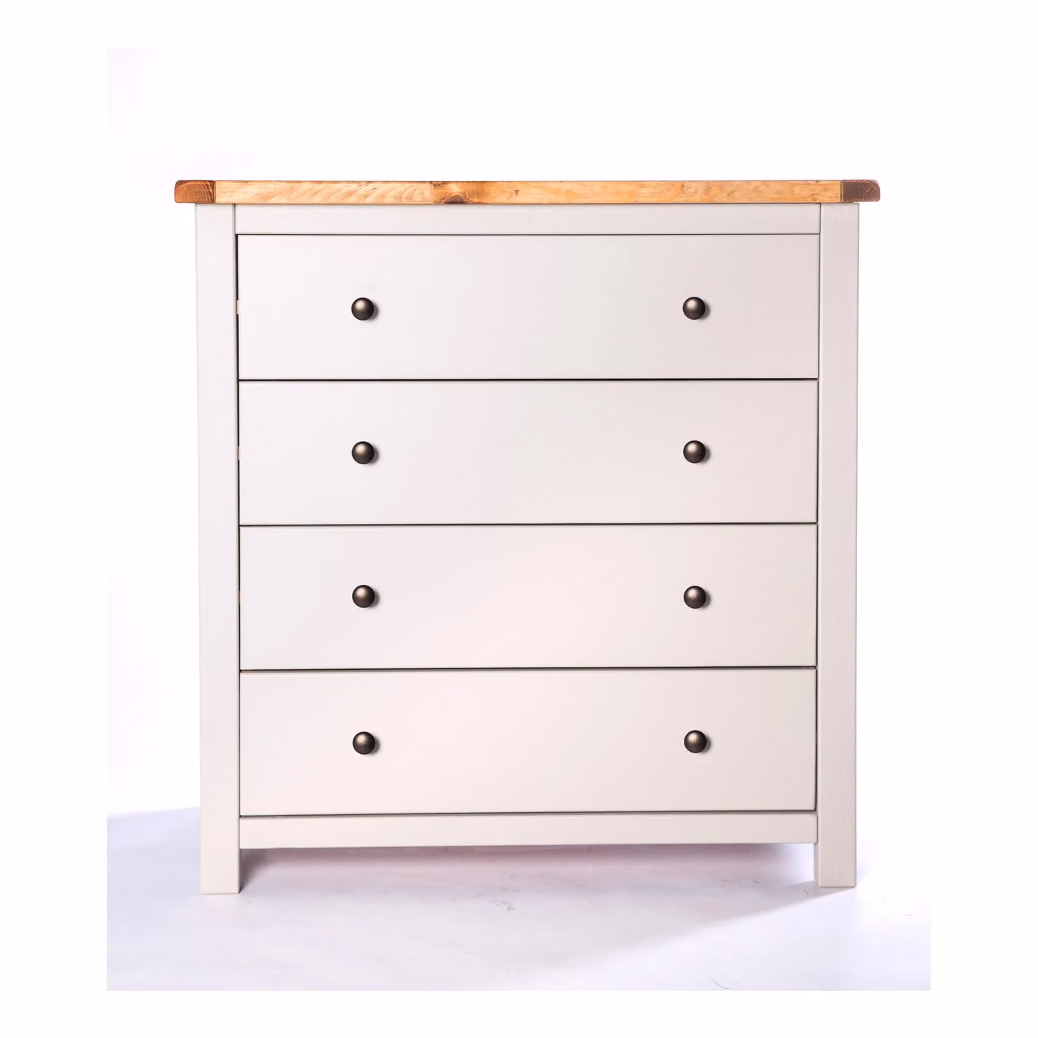 Cabinet Bits Argenta 4 Drawer Chest of Drawers in Light Grey with Brass Knobs – 2