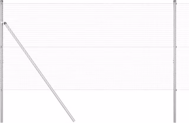 Berkfield Home Set of 2 Round Galvanised Steel Fence Posts in Silver, H: 100 cm, W: 10 cm