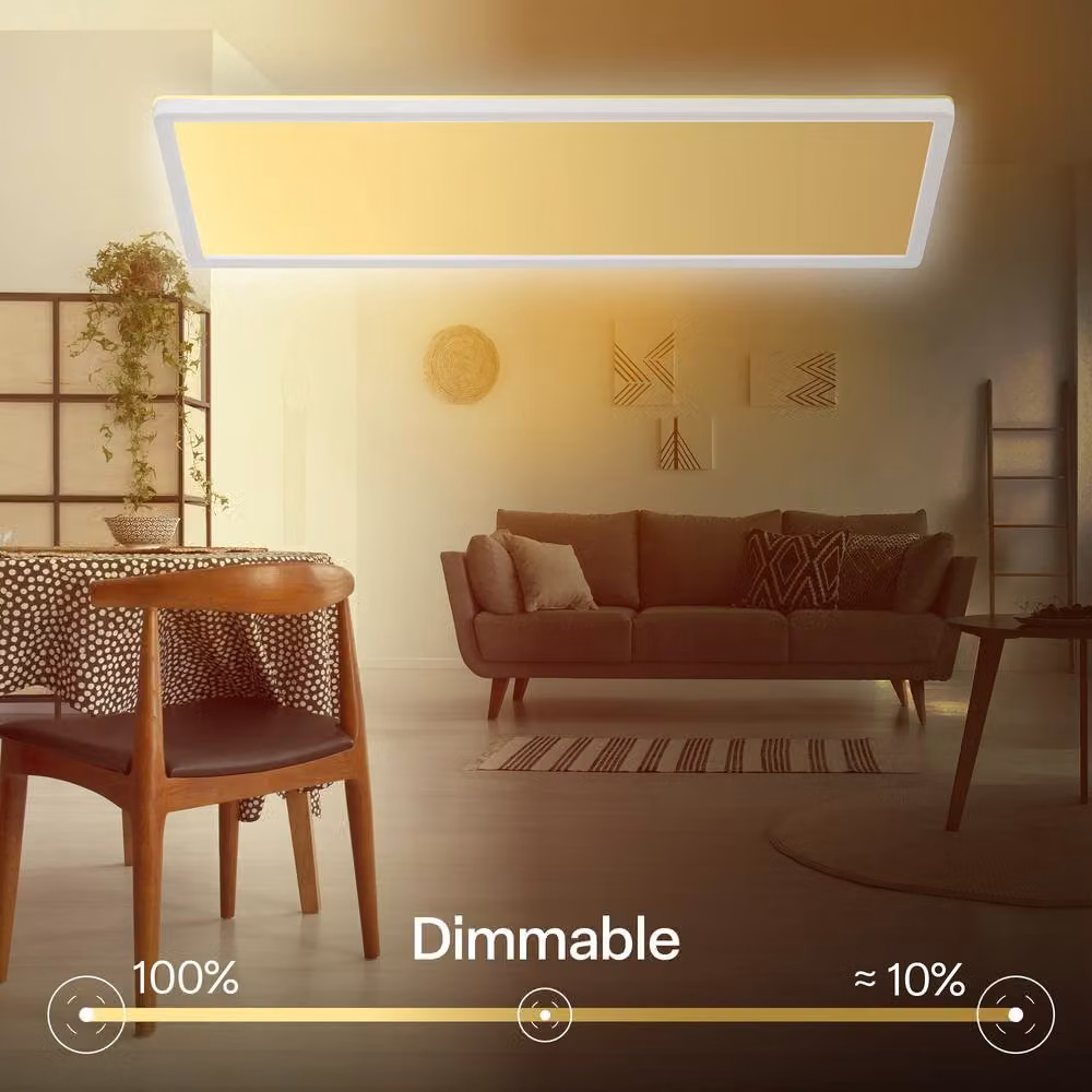 B.K.Licht White LED Slim Ceiling Panel with Remote Control, Dimmable CCT, IP44, W/D/H: 58 x 20 x 3 cm – 9