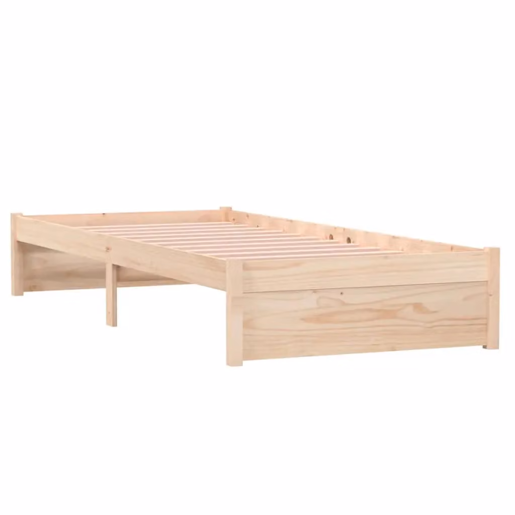 Berkfield Home Small Single Solid Pine Wood Bed Frame, Brown, W: 75 cm, L: 190 cm – 2
