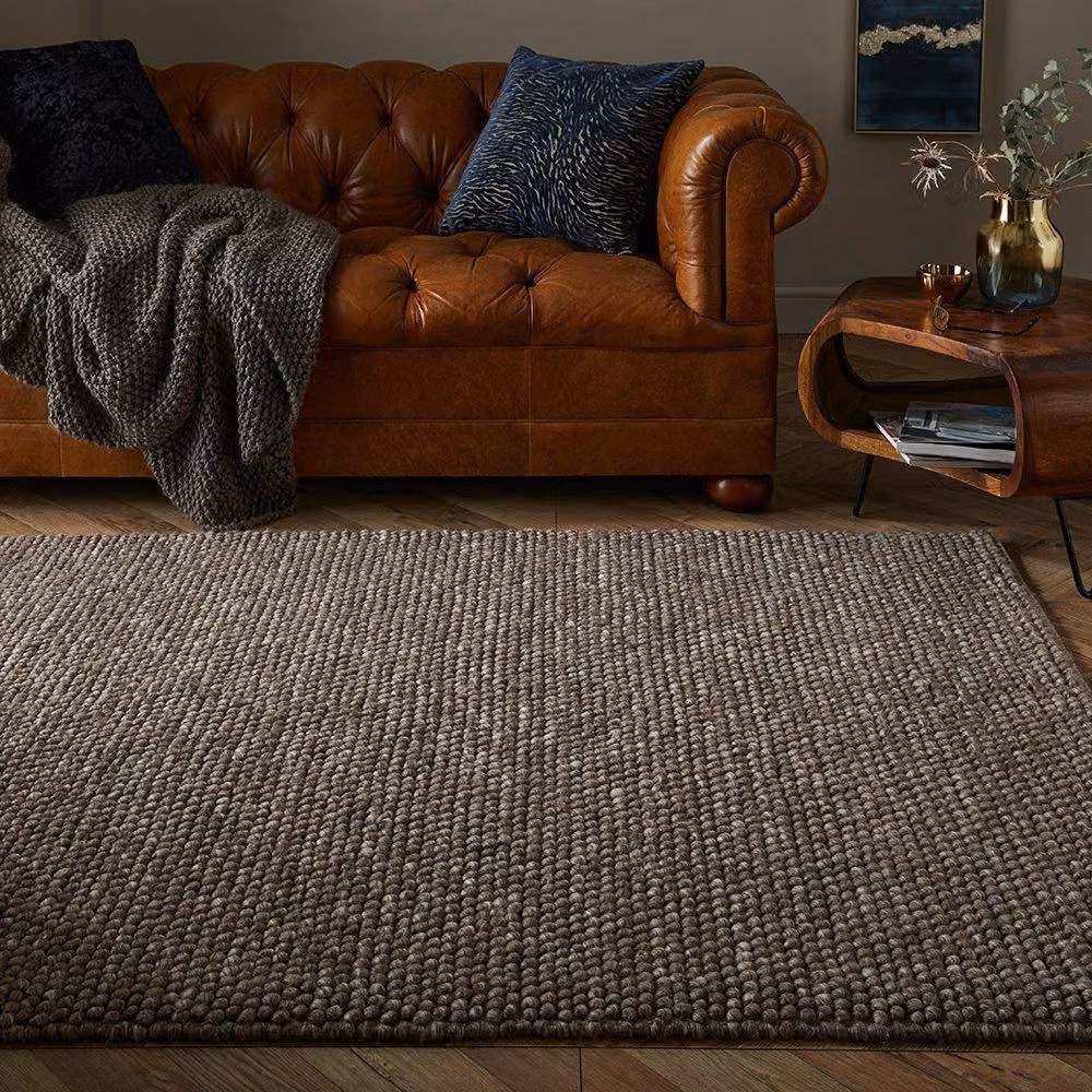 Esselle Delilah Mottled Wool Small Pebble Rug in Taupe, W: 120 cm, L: 170 cm – 4