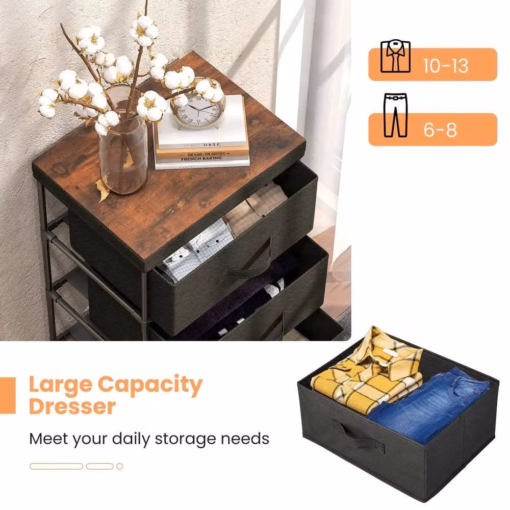 KORVIXA Black Metal and Glass Chest of Drawers for Bedroom or Living Room, Width: 100 cm – 4
