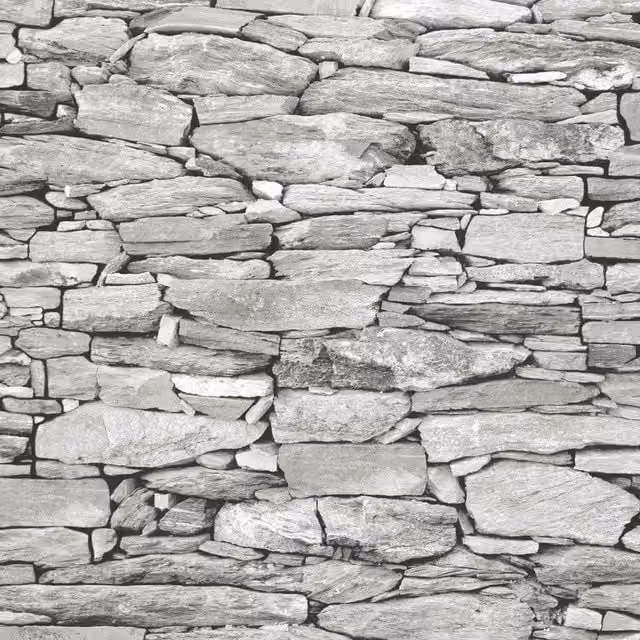Debona Grey Rustic 3D Stone Brick Effect Abstract Wallpaper