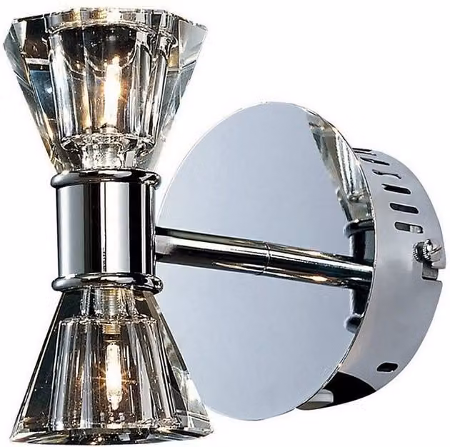 Netlighting Elisa 2-Light Wall Lamp in Polished Chrome with Transparent Glass Shades and G4 Bulbs – 1