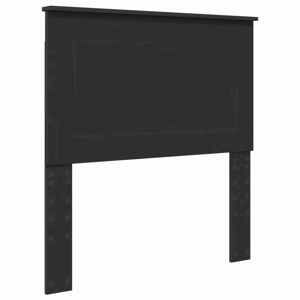 Berkfield Home Modern Bed Frame with Headboard in Black Solid Pine Wood and MDF, W: 75 cm, L: 190 cm – 3