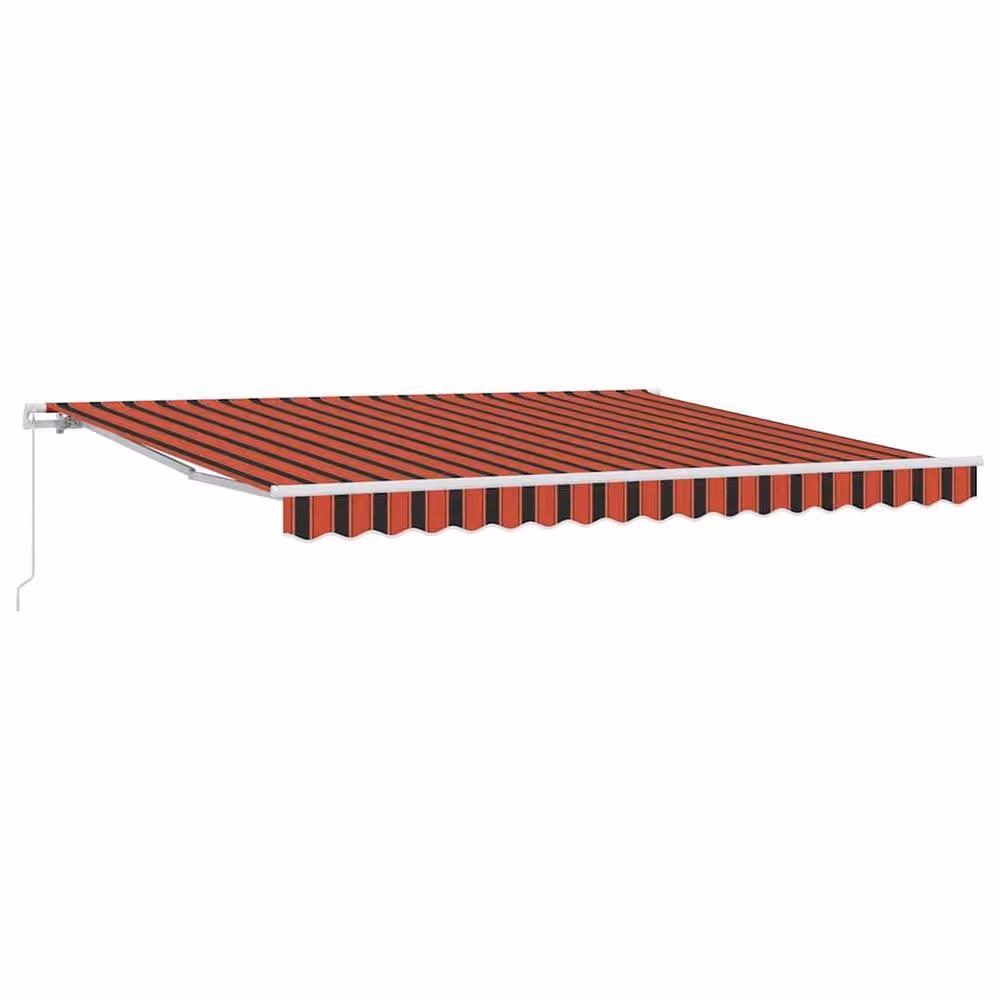 Berkfield Home Manual Retractable Folding Arm Awning in Red, Orange and Brown, W: 400 cm, D: 300 cm – 3