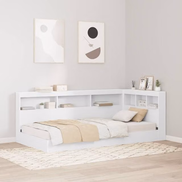Berkfield Home White MDF Storage Headboard with Integrated Shelf, Width: 100 cm