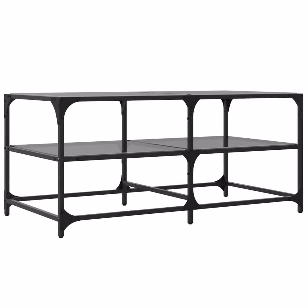 Berkfield Home Decorative Coffee Table with Black Glass Top and Steel Frame, W: 98.5 cm, D: 50 cm, H: 45 cm – 4