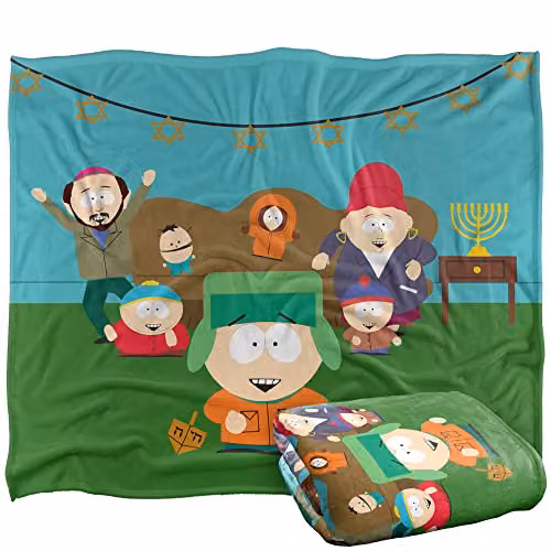 LOGOVISION South Park Kyle Hanukkah Super Soft Fleece Throw Blanket, Multicolour, W: 152 cm, D: 127 cm