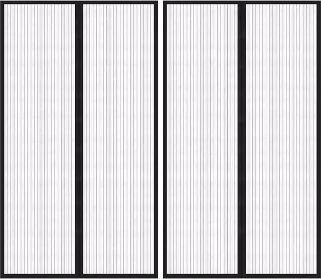 Berkfield Home Insect Door Curtains with Magnetic Blocks, Black, W/H: 80 x 200 cm