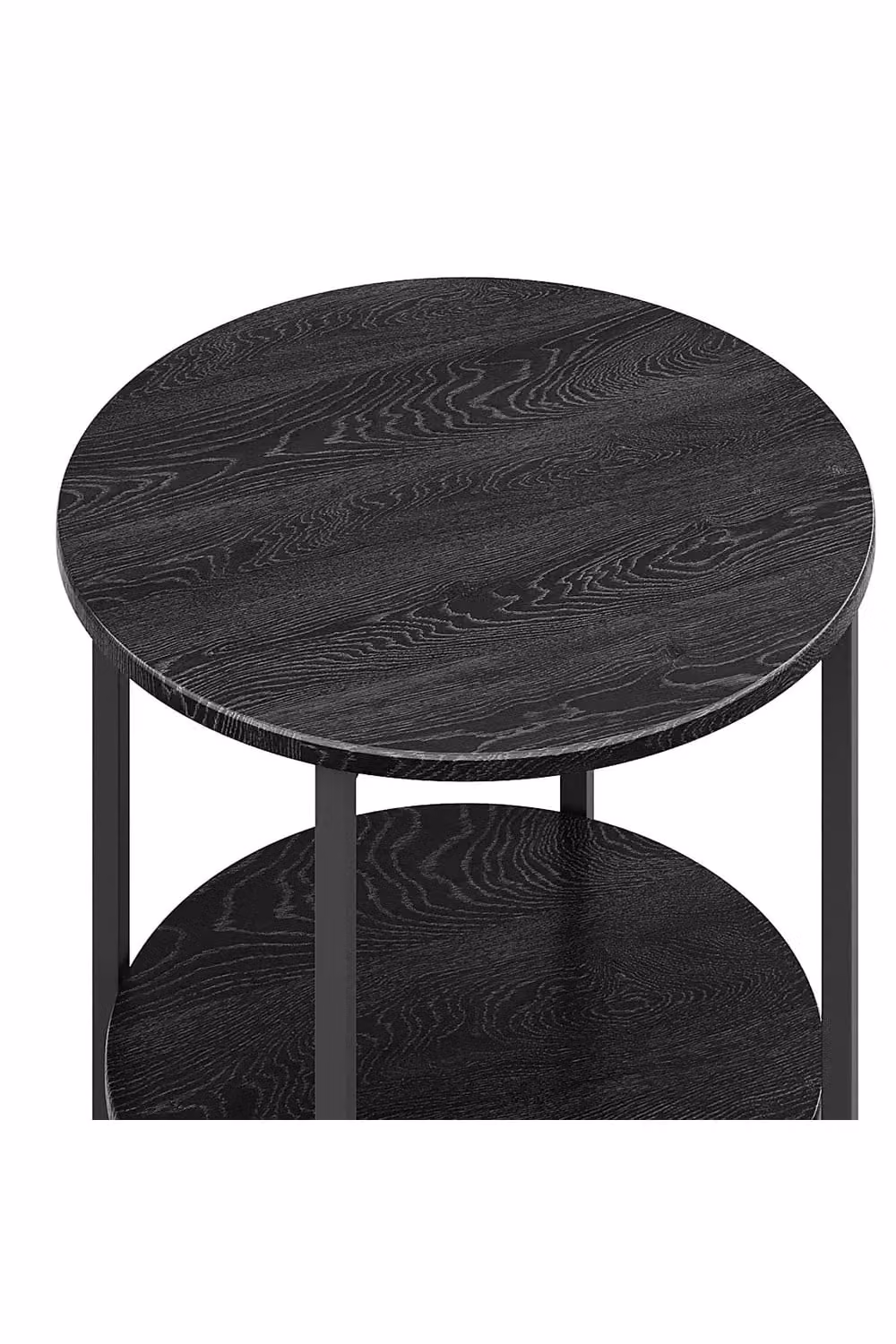 Living and Home Black Small Round 2-Tier Coffee Table – 3
